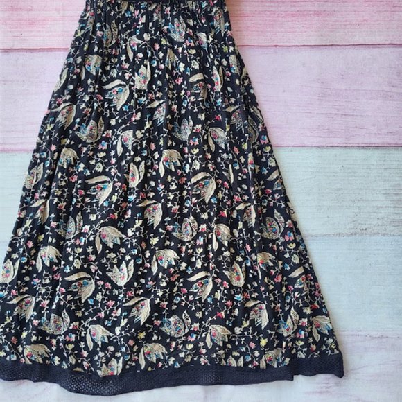 UO Ecote Floral Embroidered Criss Cross Strap A-line Boho Festival Midi Dress 4 - Picture 3 of 7